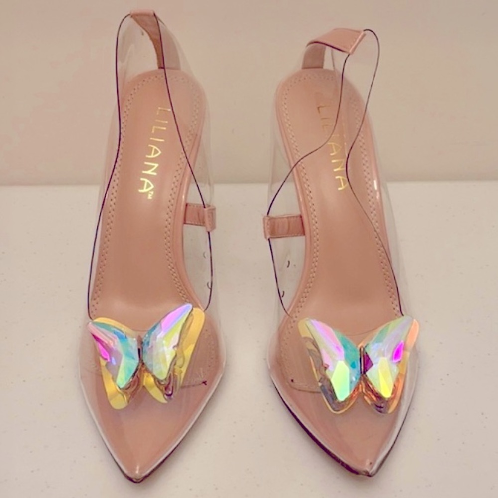 (SOLD) Liliana Women’s Iridescent Butterfly Heels